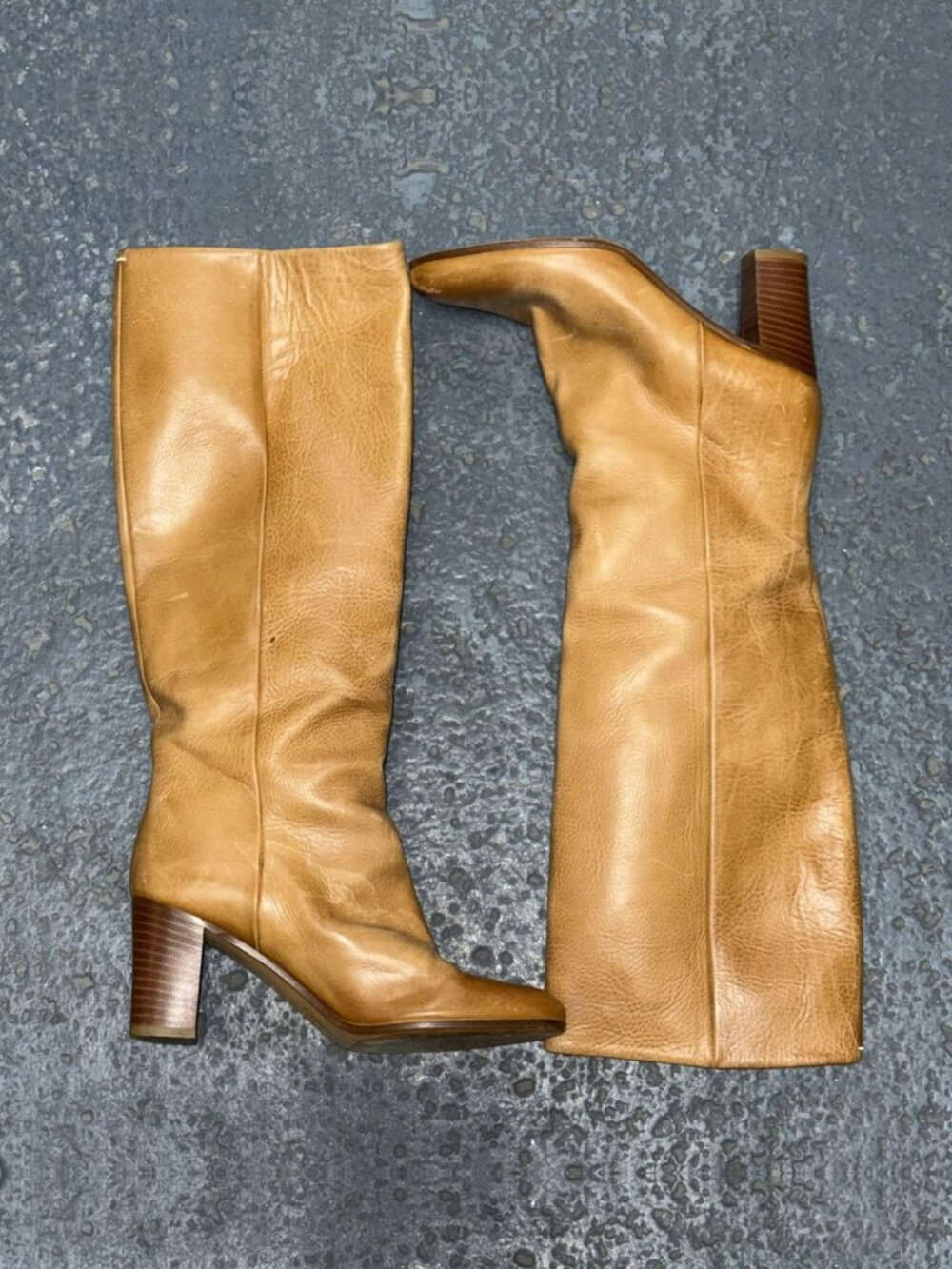 MAISON MARGIELA Tan Leather Knee High Boots